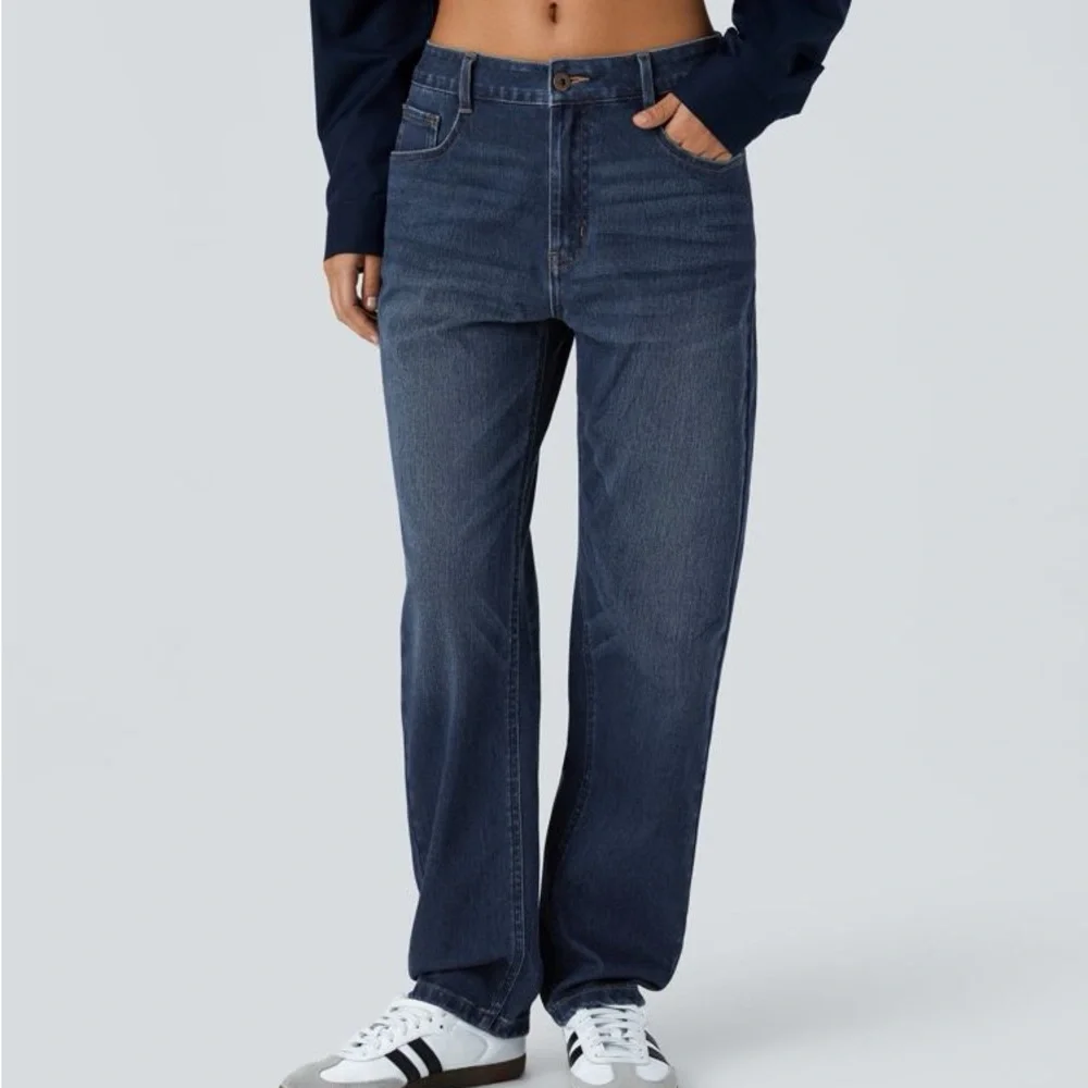 Halara Flex Mid Low Rise Button Zipper - Picture 2 of 3